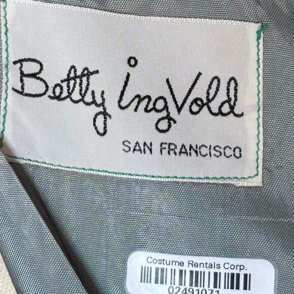 Vintage 1950s Green Chiffon Accordion Pleated Dress Cocktail BETTY INGVOLD READ - Picture 7 of 14